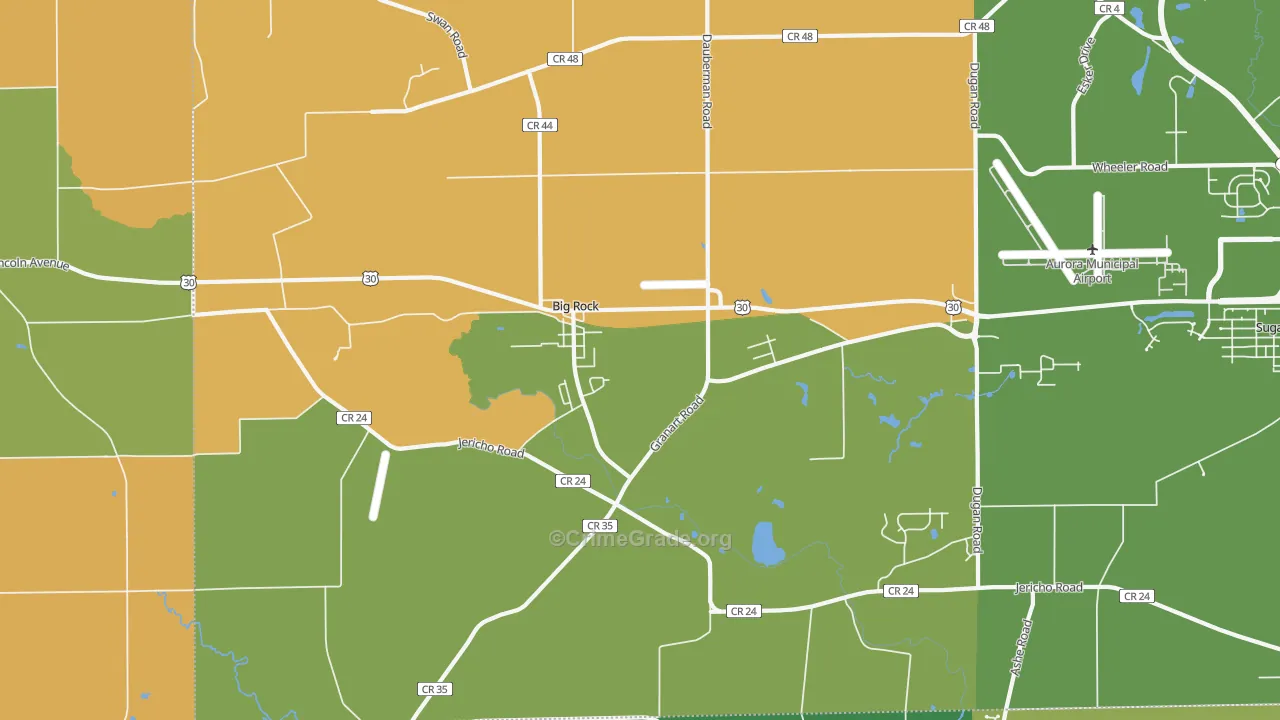 Big Rock, IL Map of Vandalism Rates
