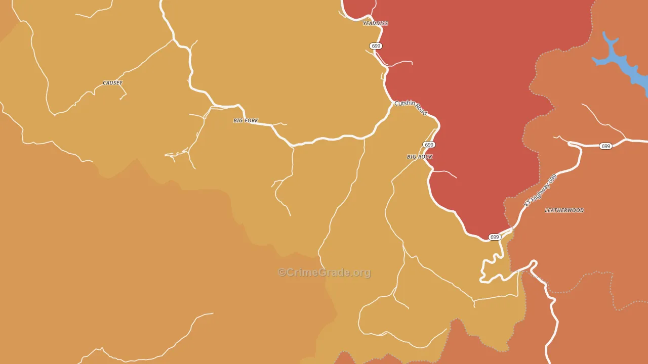 Big Rock, KY Map of Vandalism Rates