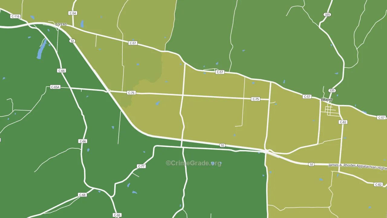Big Rock, OH Map of Vandalism Rates