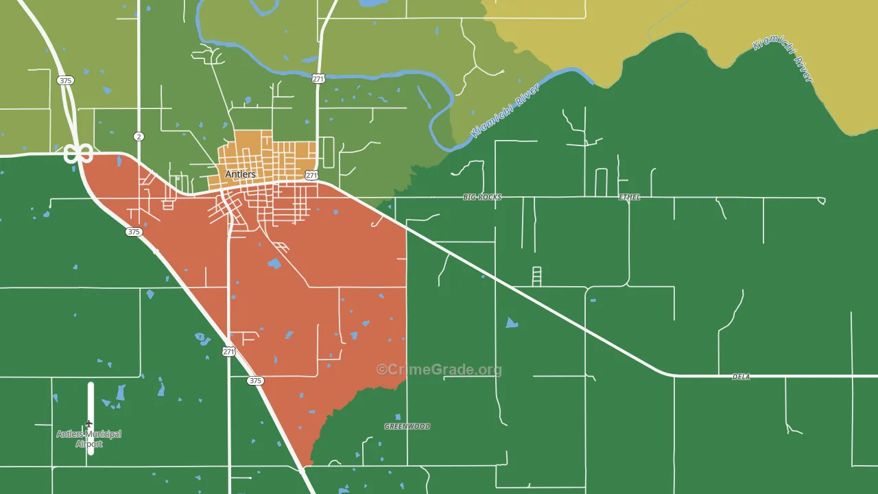 Big Rocks, OK Map of Vandalism Rates