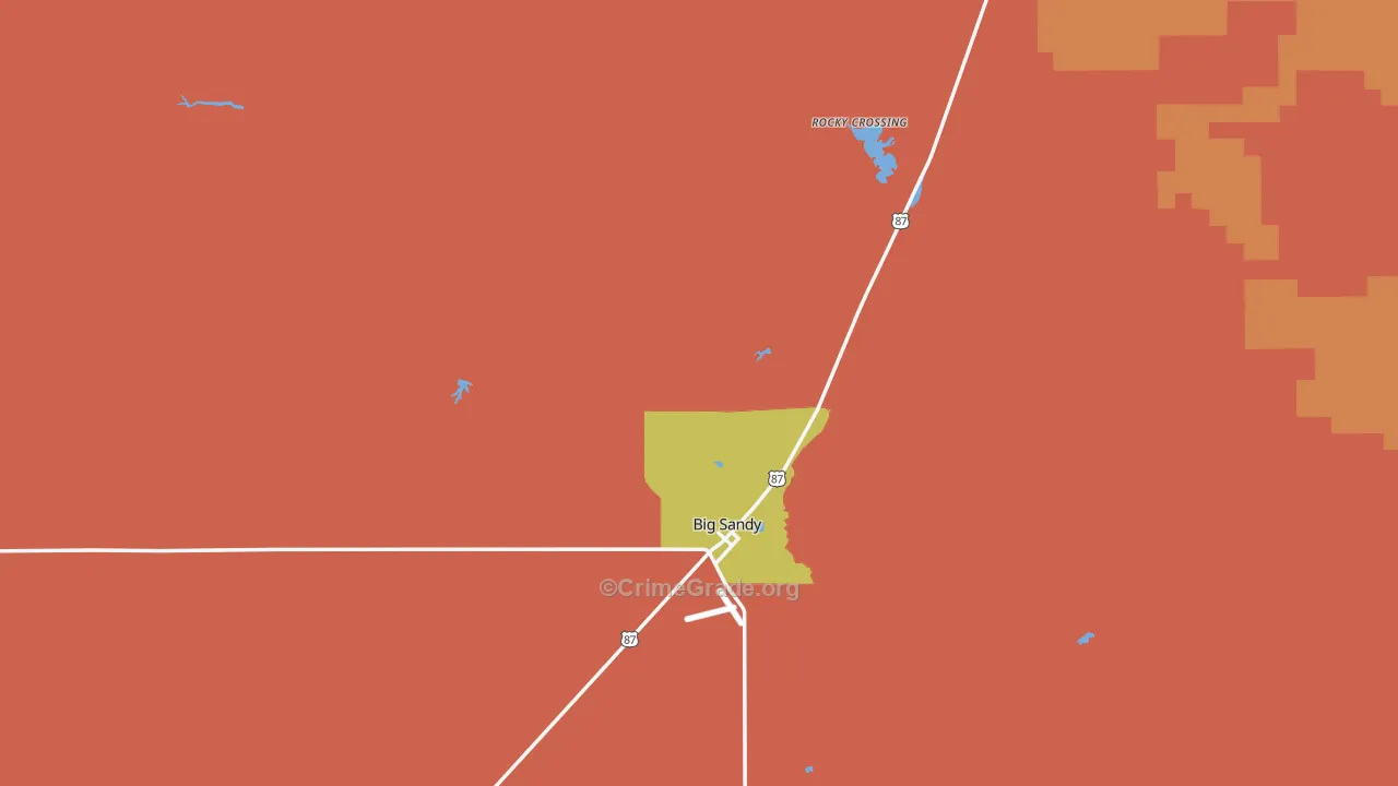 Big Sandy, MT Map of Vandalism Rates