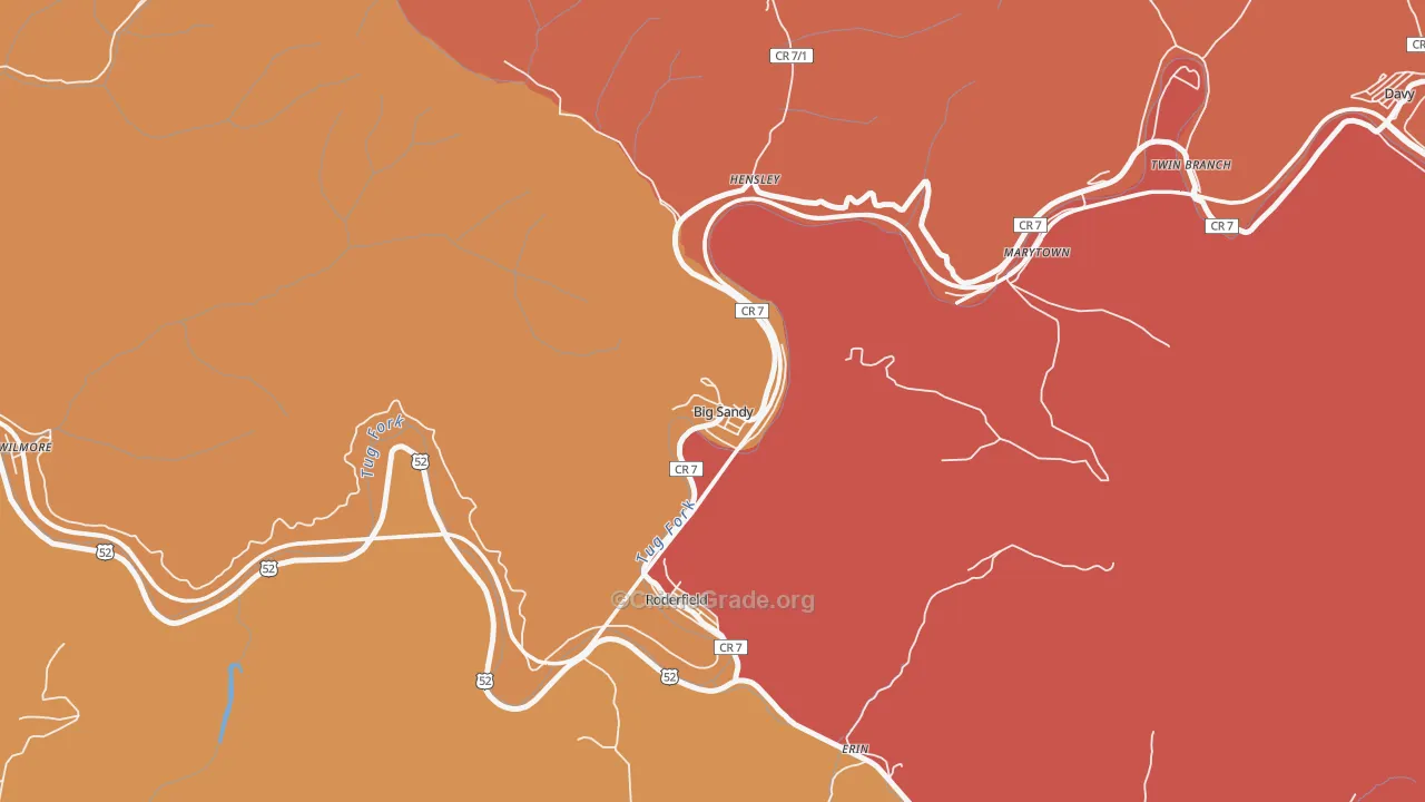 Big Sandy, WV Map of Vandalism Rates