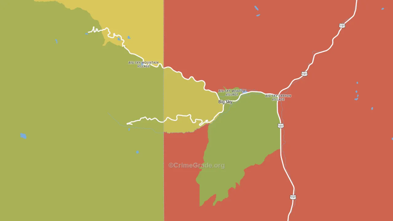 Big Sky, MT Map of Vandalism Rates