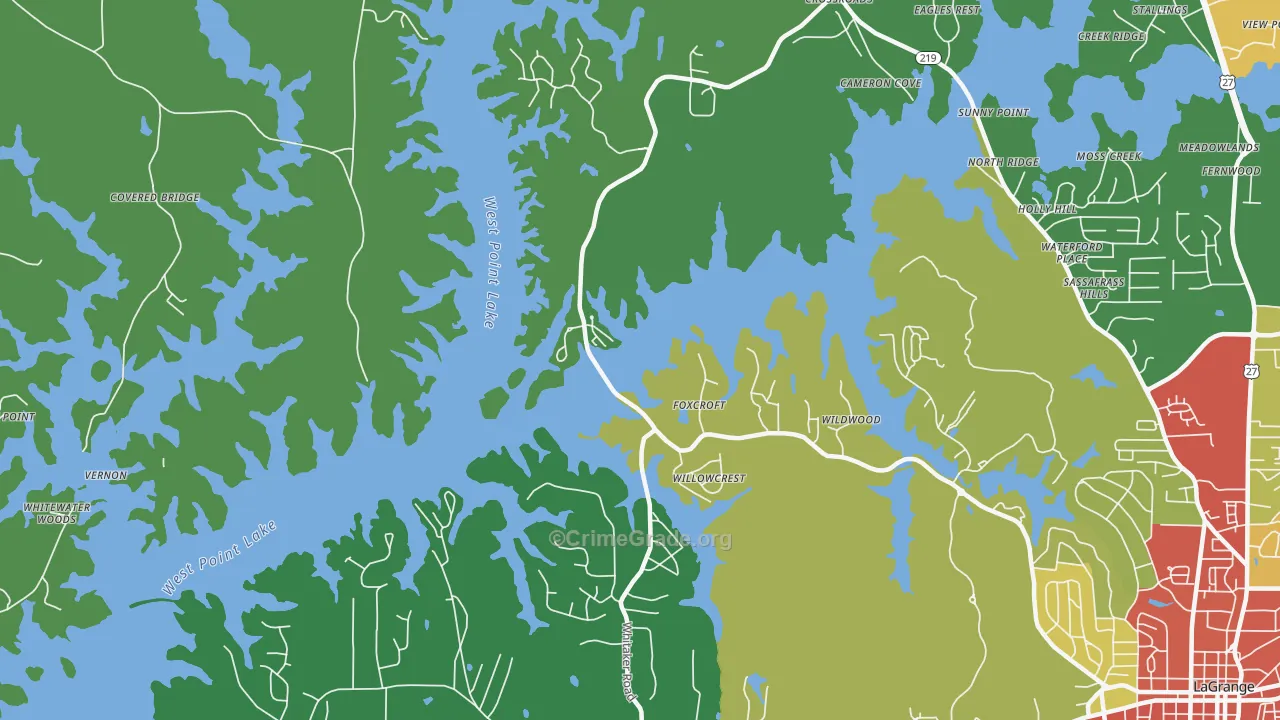Big Springs, GA Map of Vandalism Rates