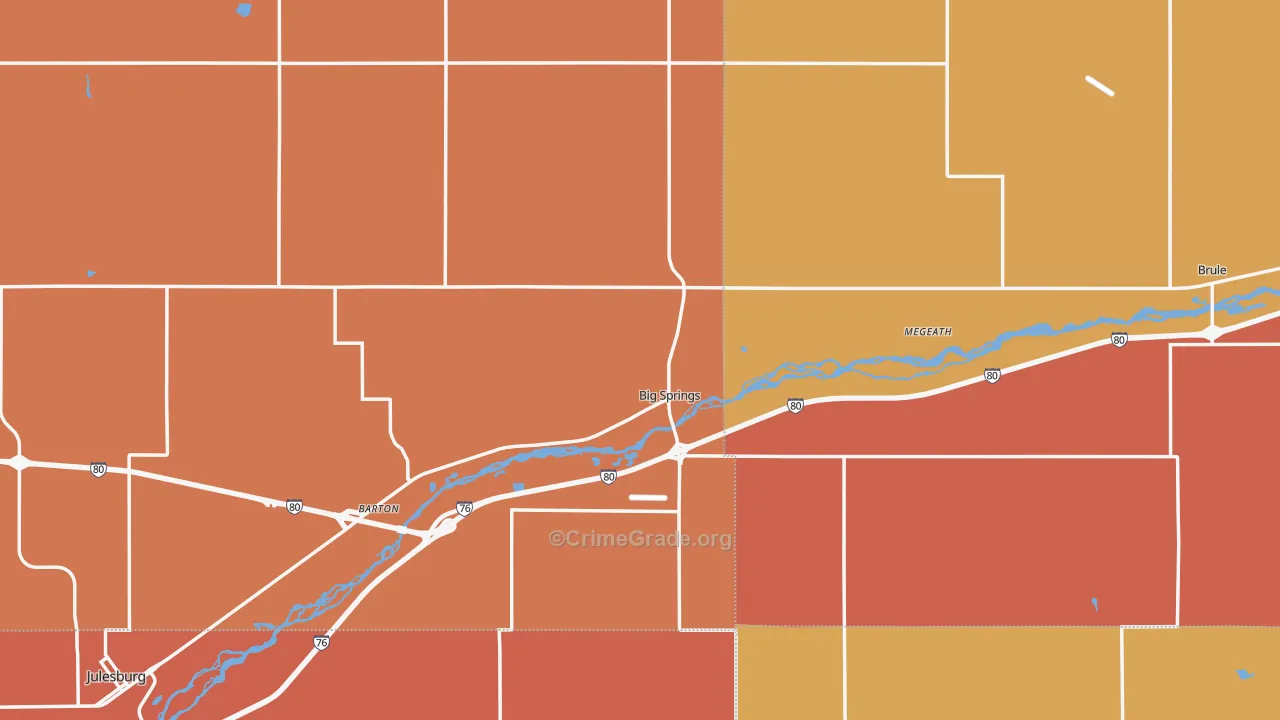 Big Springs, NE Map of Vandalism Rates