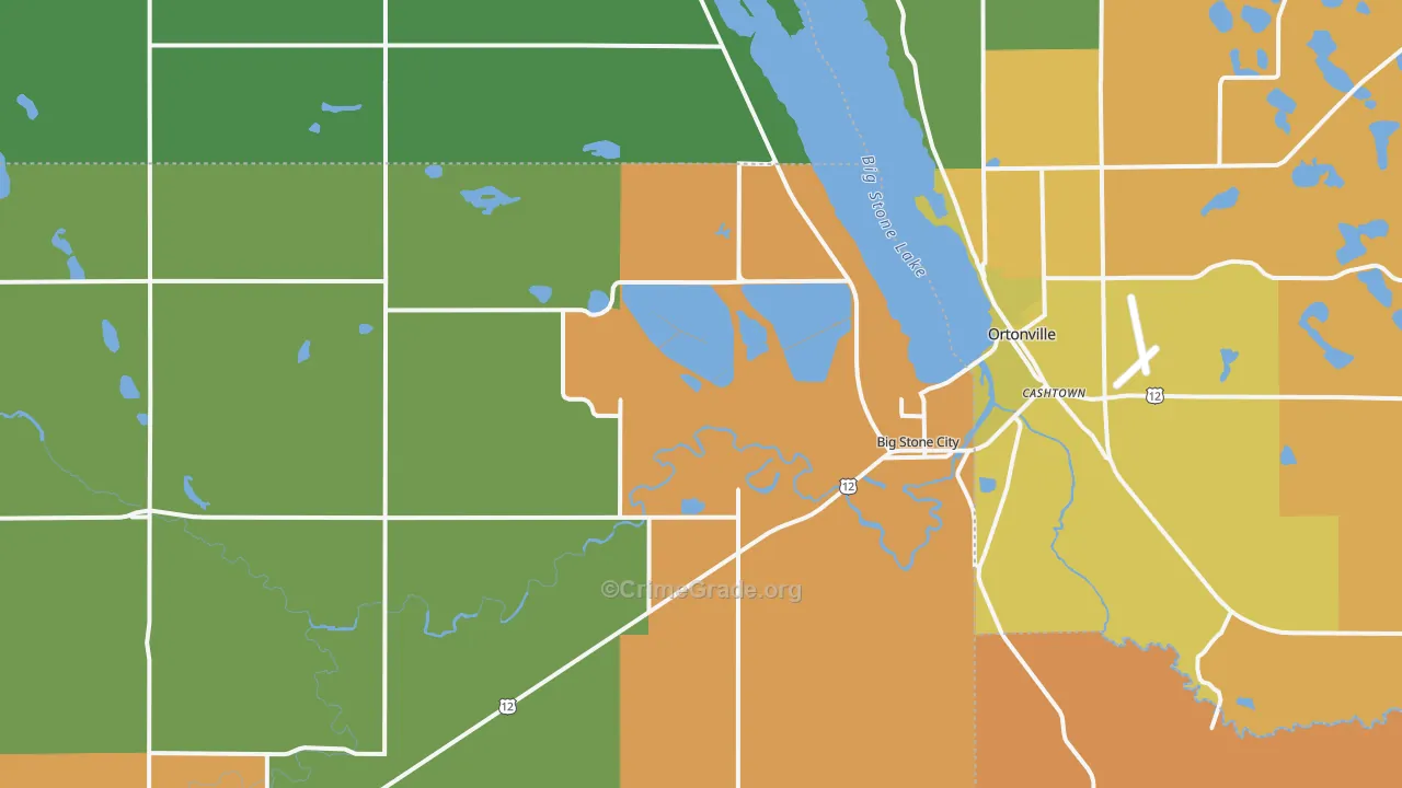 Big Stone City, SD Map of Vandalism Rates