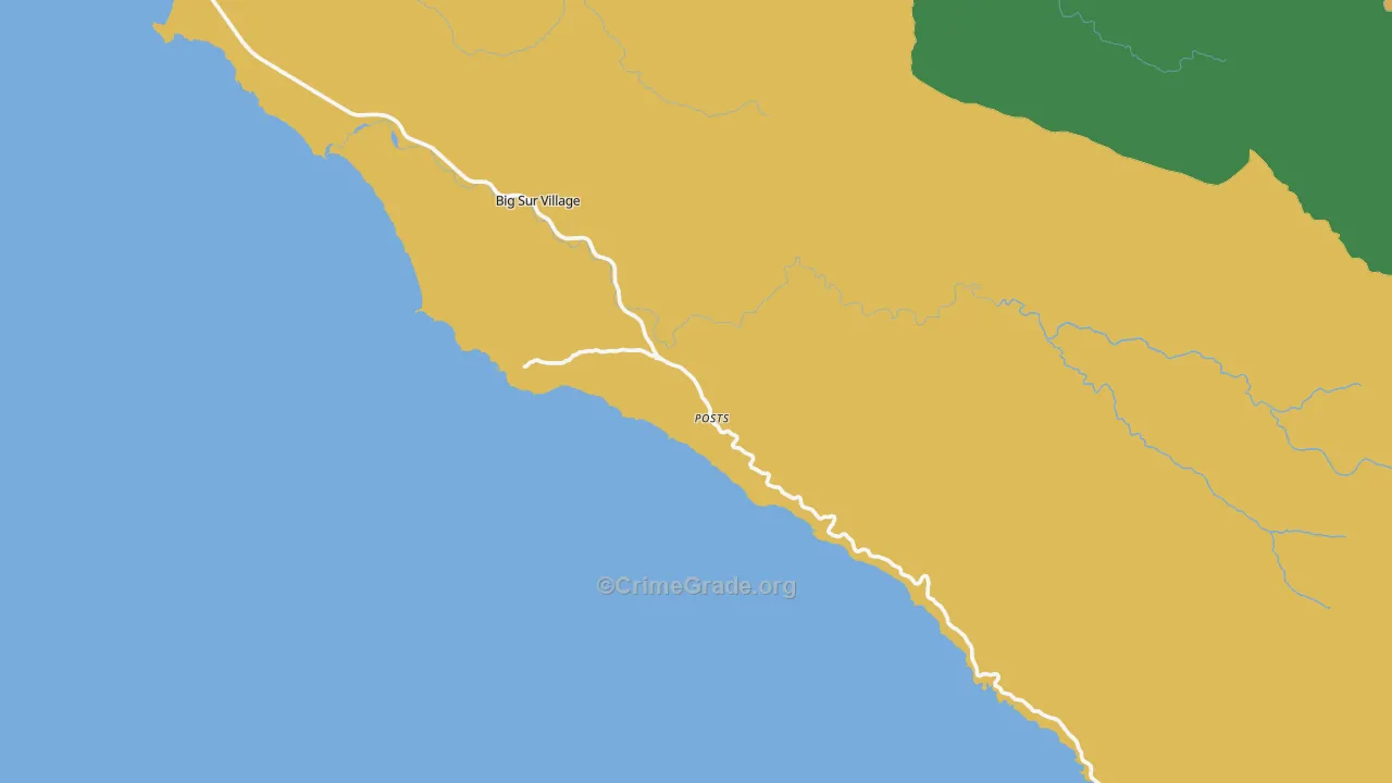Big Sur, CA Map of Vandalism Rates