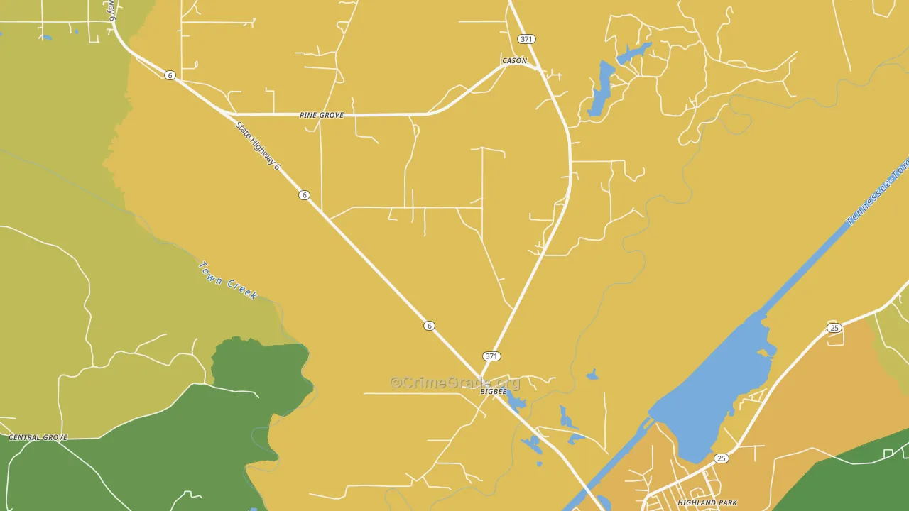 Bigbee, MS Map of Vandalism Rates