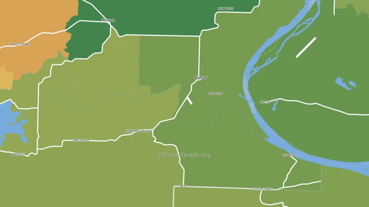 Bigelow, AR Map of Vandalism Rates