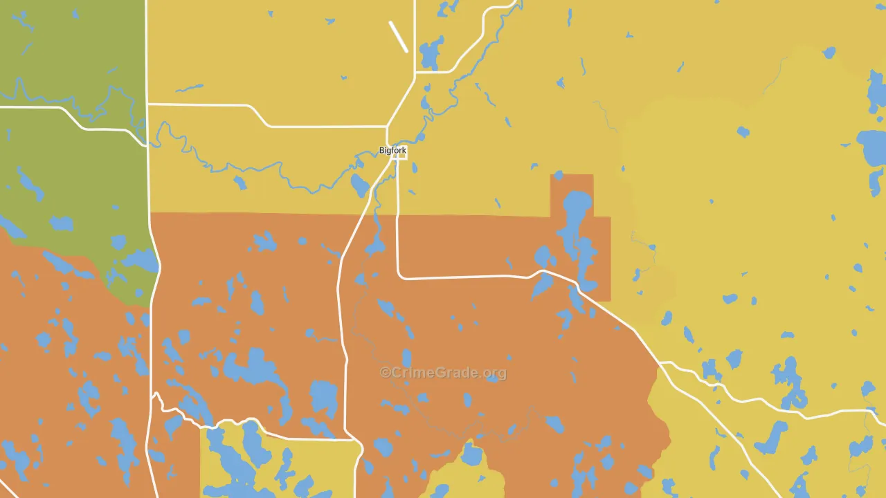 Bigfork, MN Map of Vandalism Rates