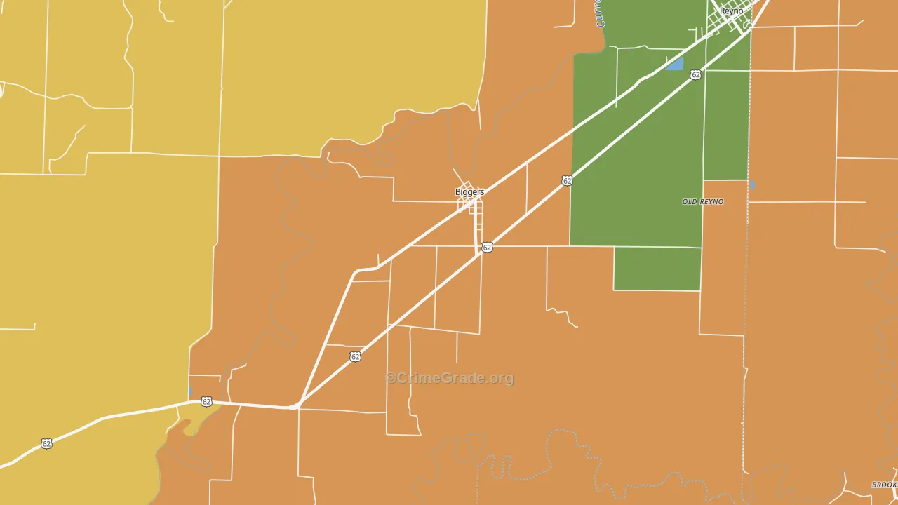 Biggers, AR Map of Vandalism Rates