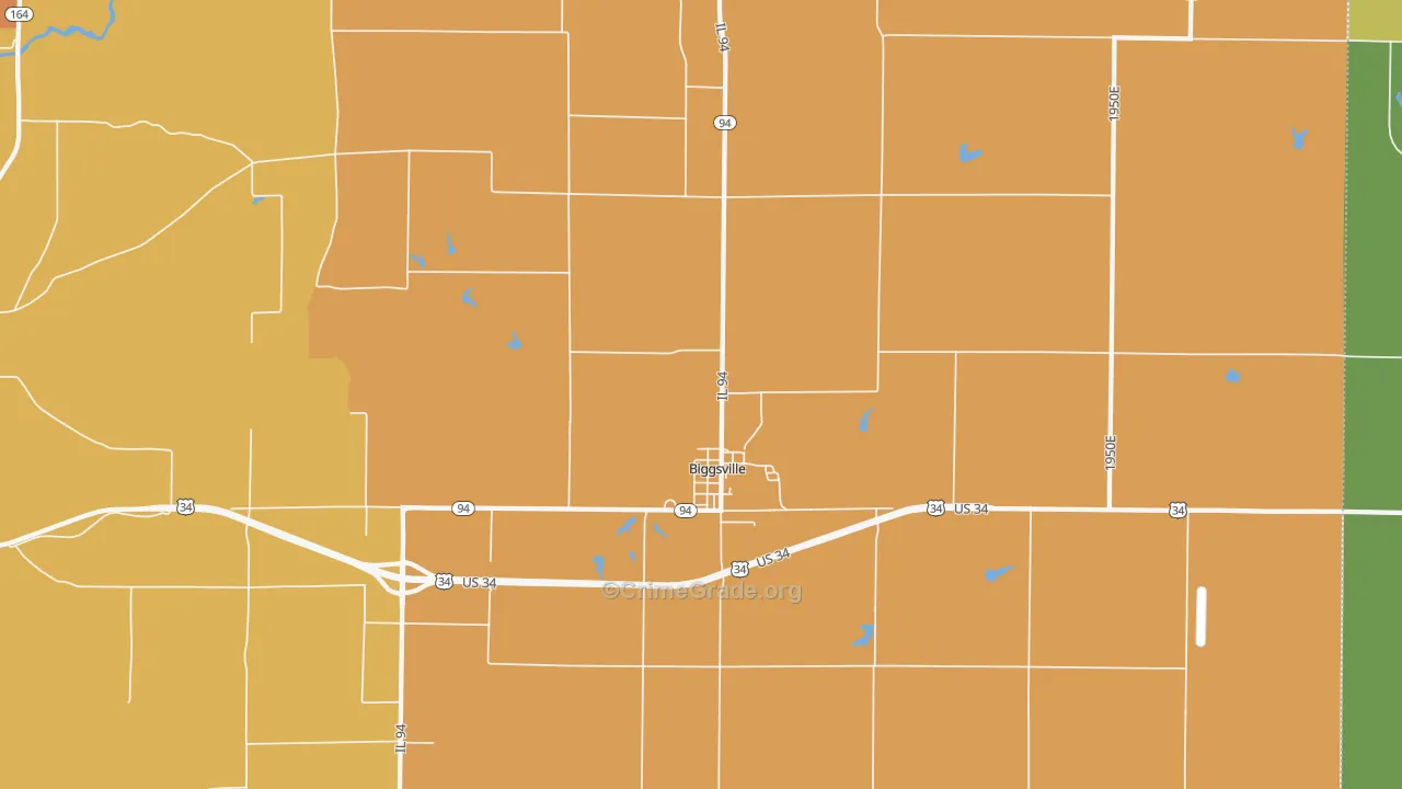 Biggsville, IL Map of Vandalism Rates