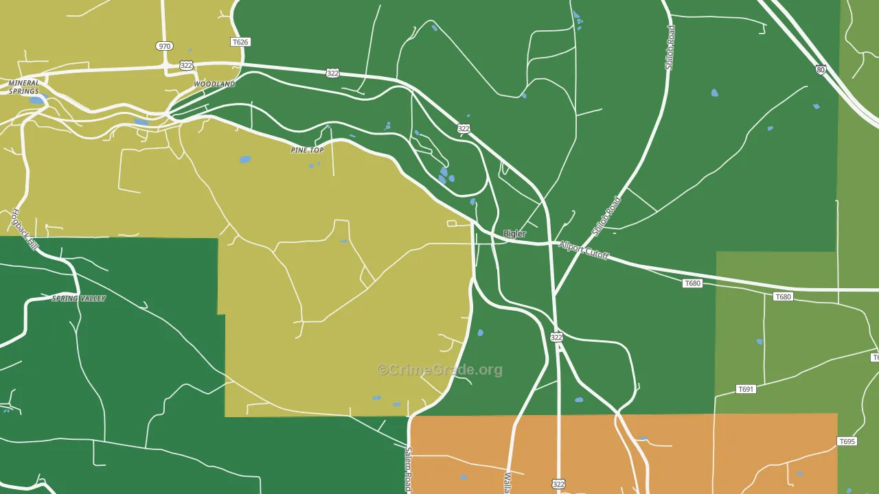 Bigler, PA Map of Vandalism Rates
