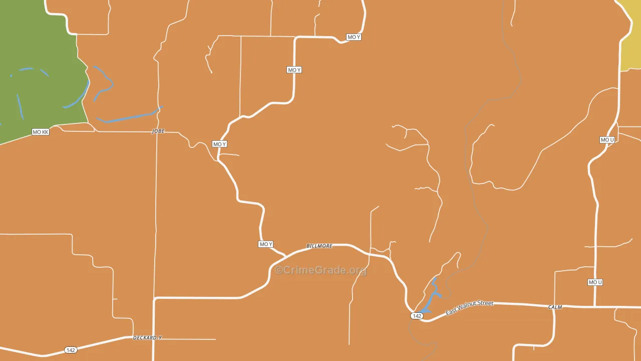 Billmore, MO Map of Vandalism Rates