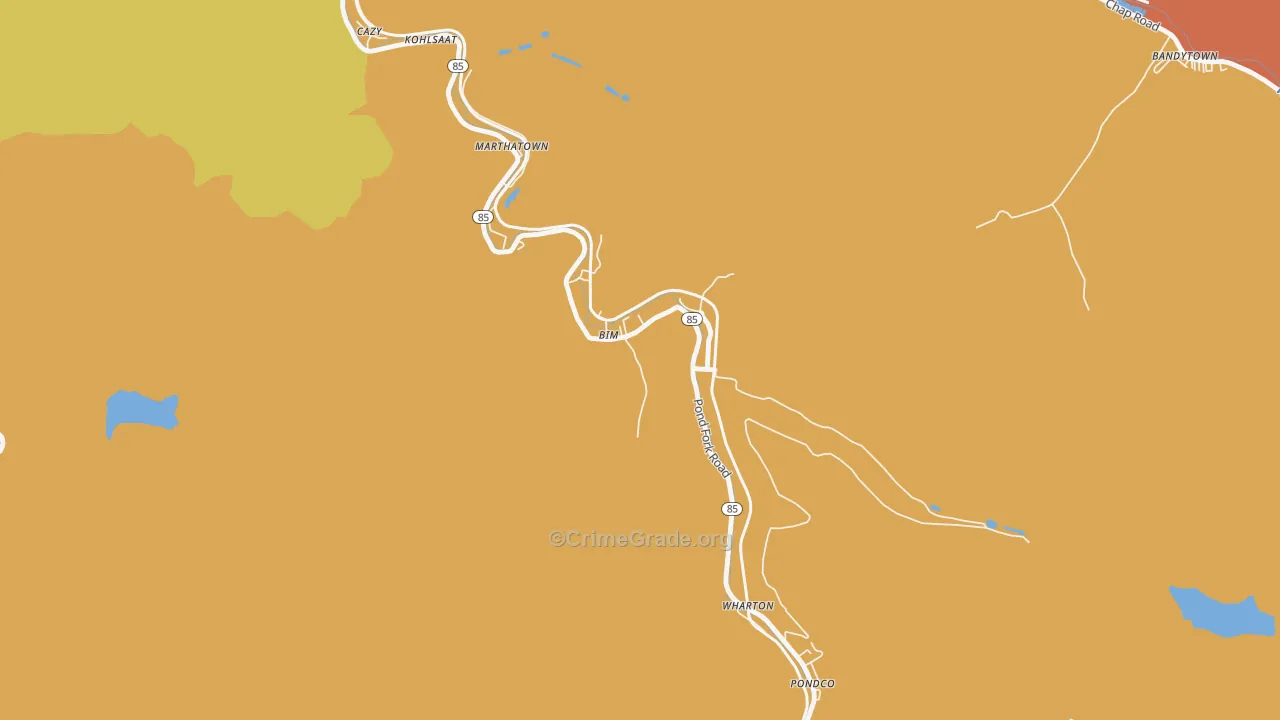 Bim, WV Map of Vandalism Rates
