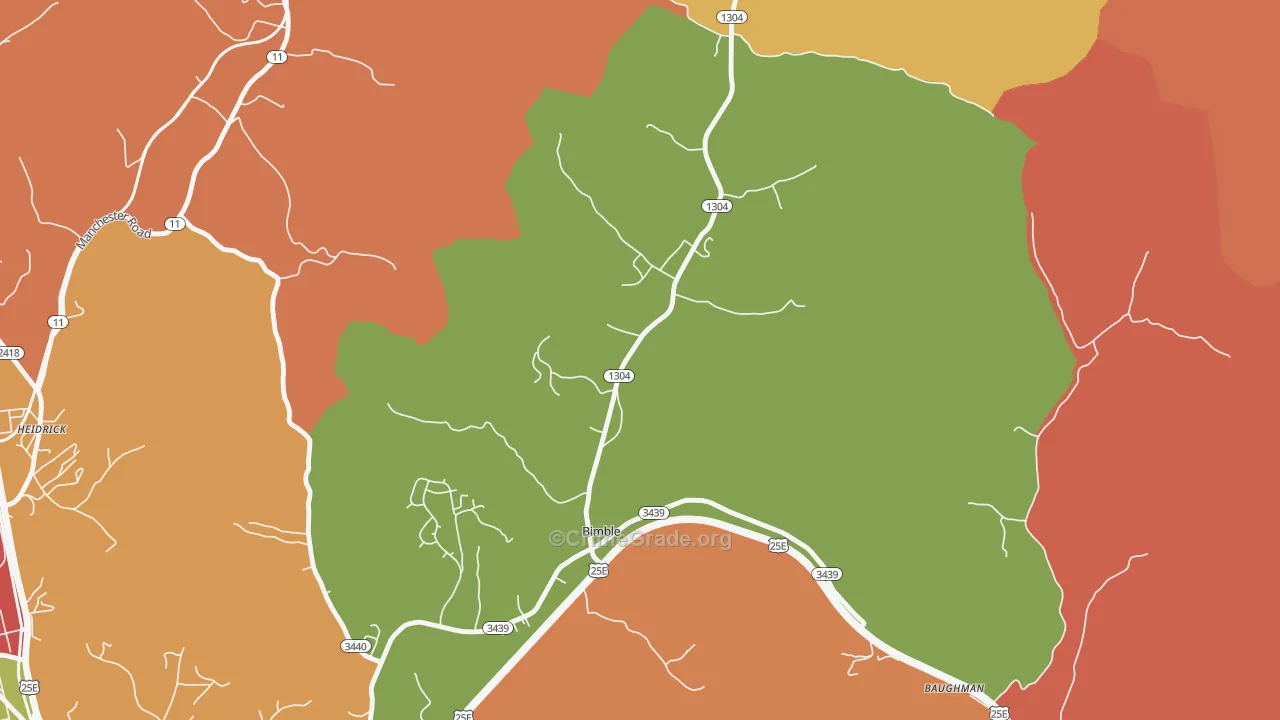 Bimble, KY Map of Vandalism Rates