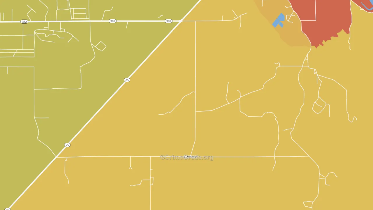 Binford, MS Map of Vandalism Rates
