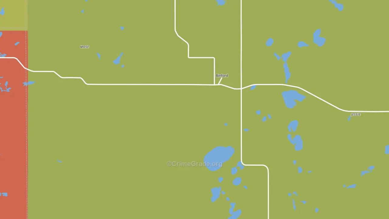 Binford, ND Map of Vandalism Rates