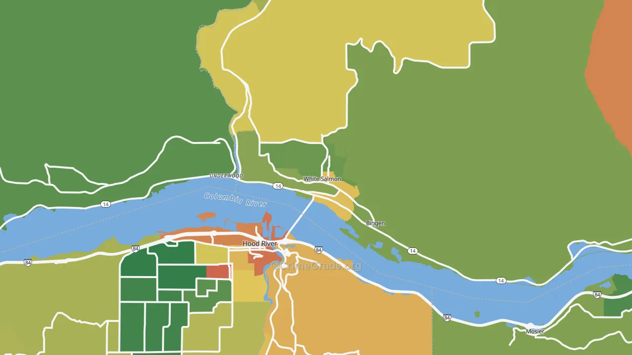 Bingen, WA Map of Vandalism Rates