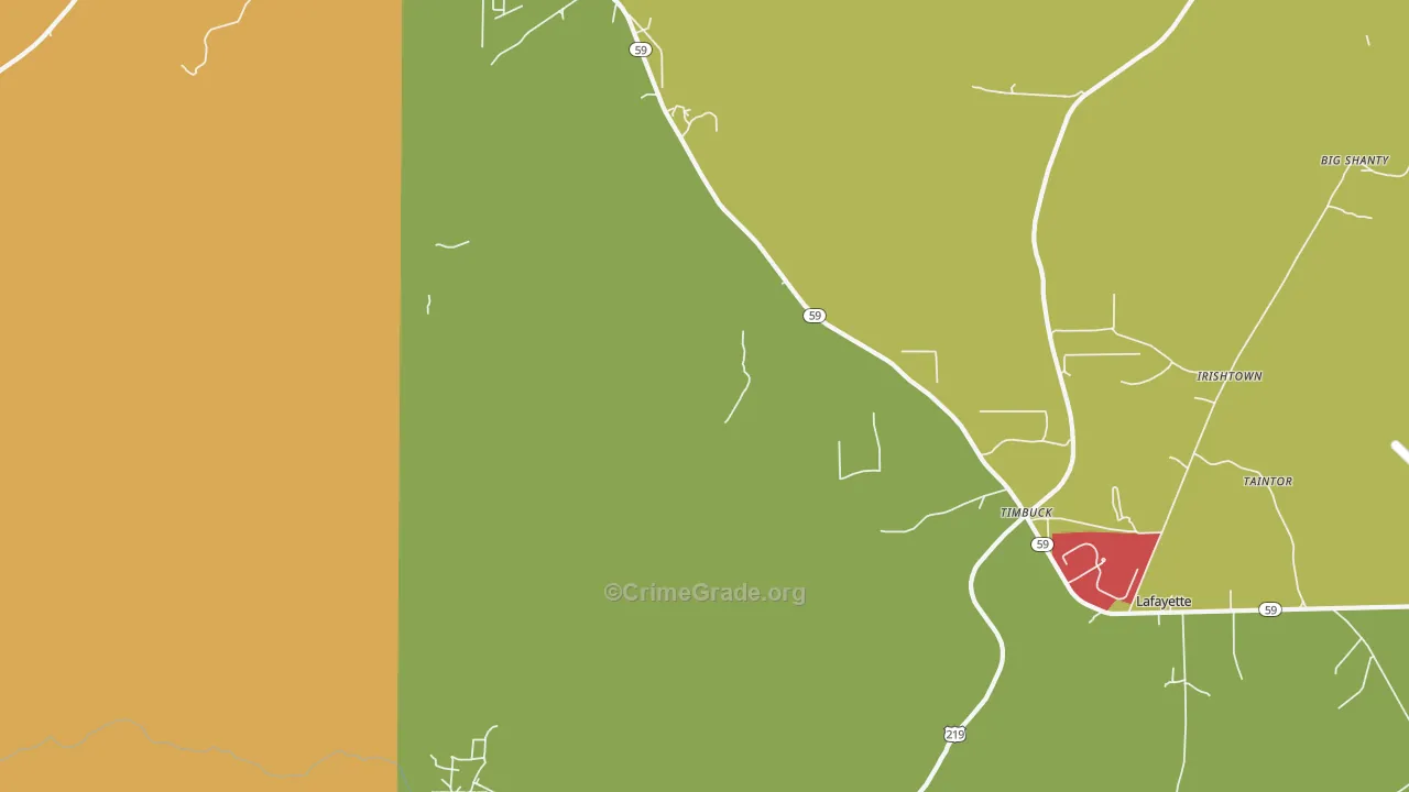Bingham, PA Map of Vandalism Rates