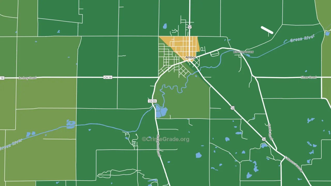 Binghampton, IL Map of Vandalism Rates