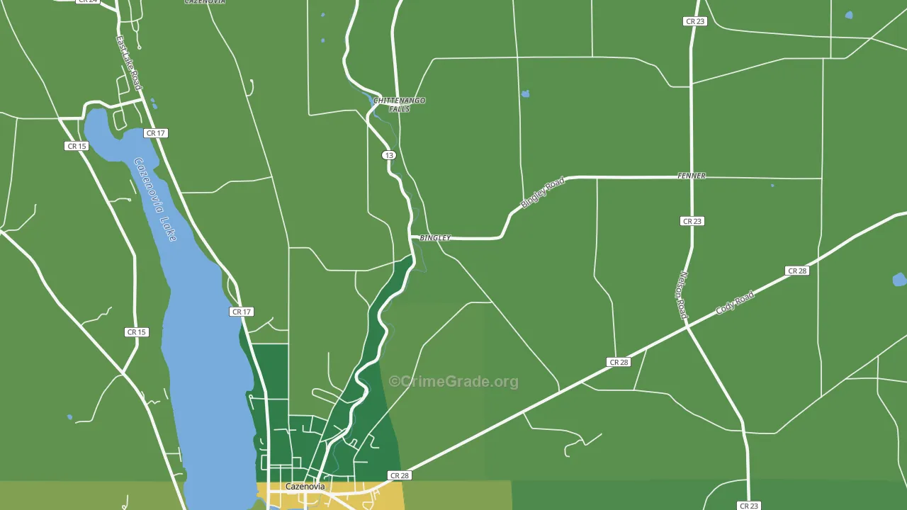 Bingley, NY Map of Vandalism Rates
