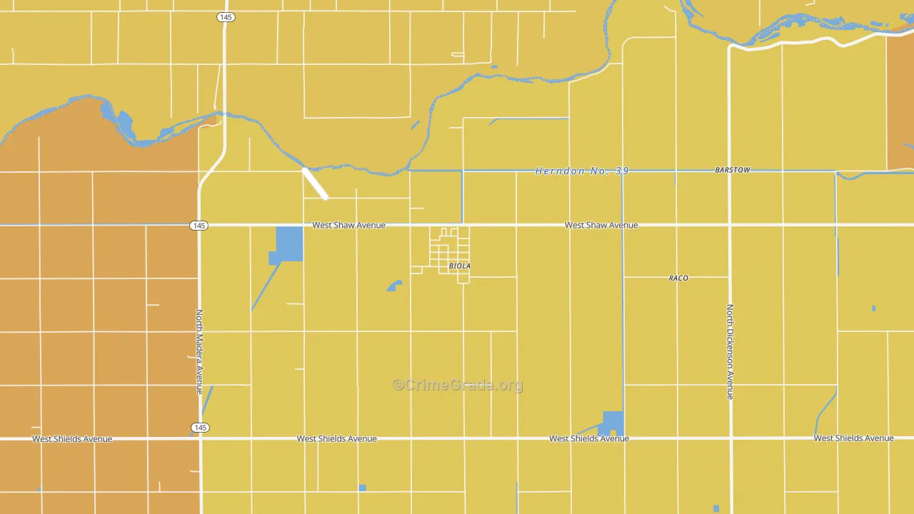 Biola, CA Map of Vandalism Rates