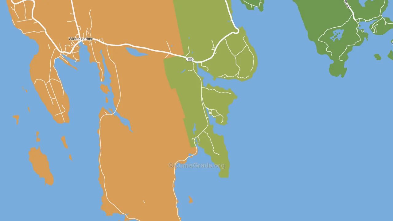 Birch Harbor, ME Map of Vandalism Rates