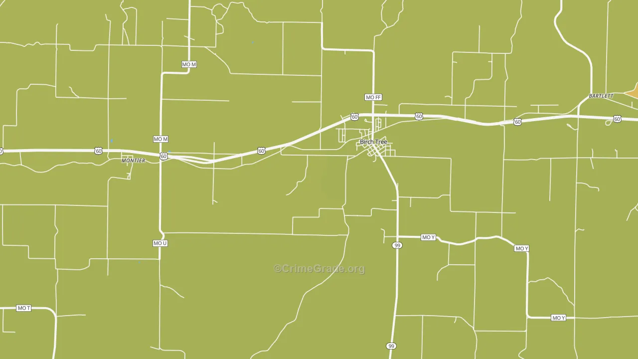 Birch Tree, MO Map of Vandalism Rates