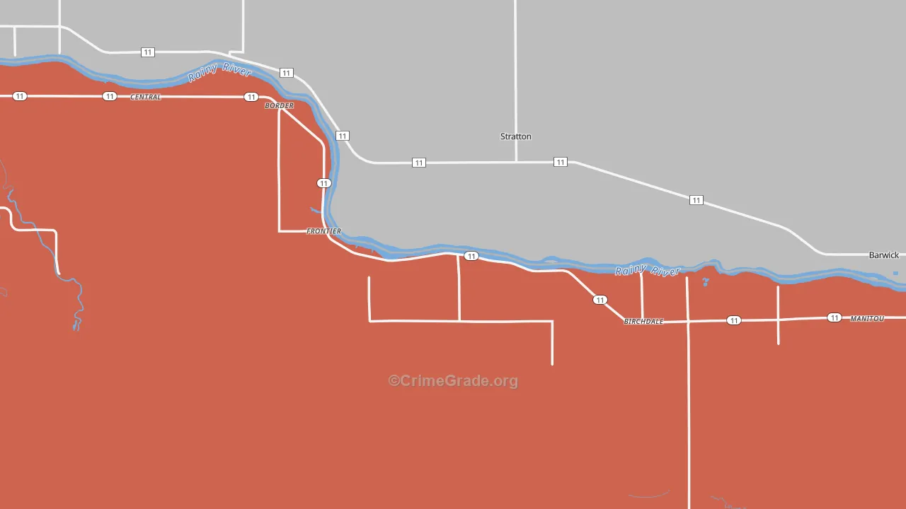 Birchdale, MN Map of Vandalism Rates