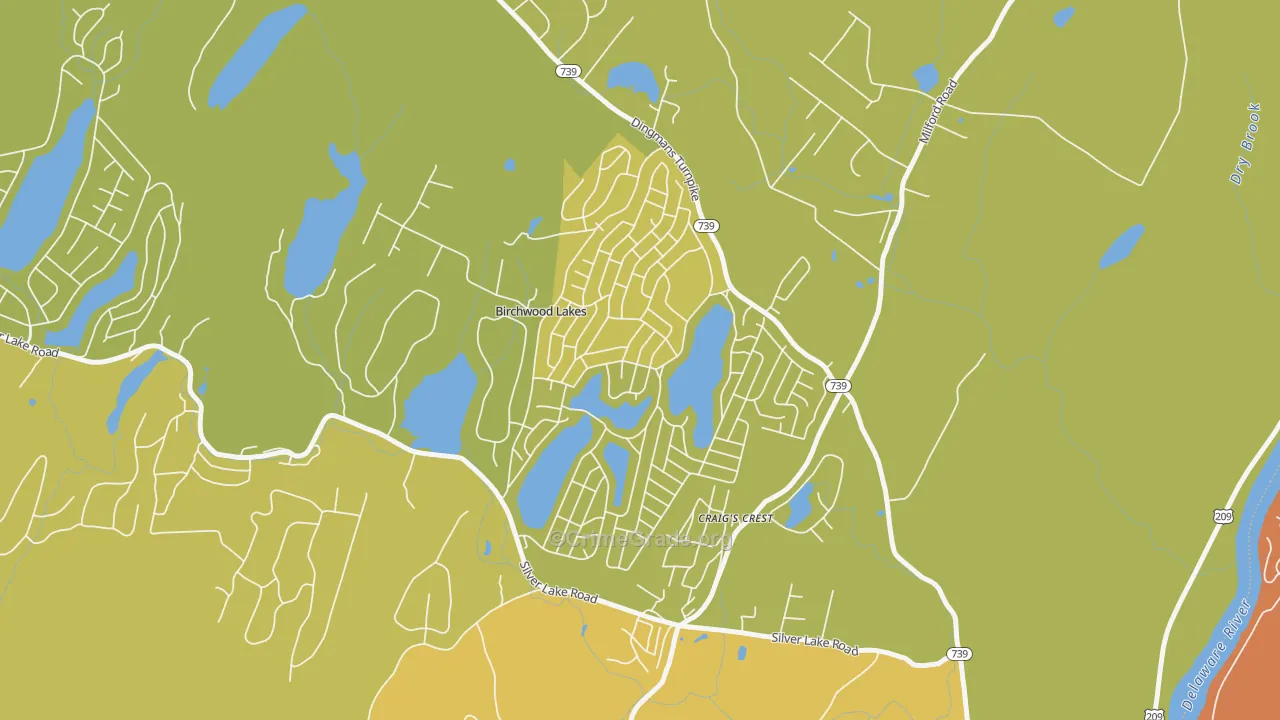 Birchwood Lakes, PA Map of Vandalism Rates