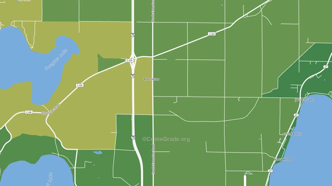 Birchwood, MI Map of Vandalism Rates