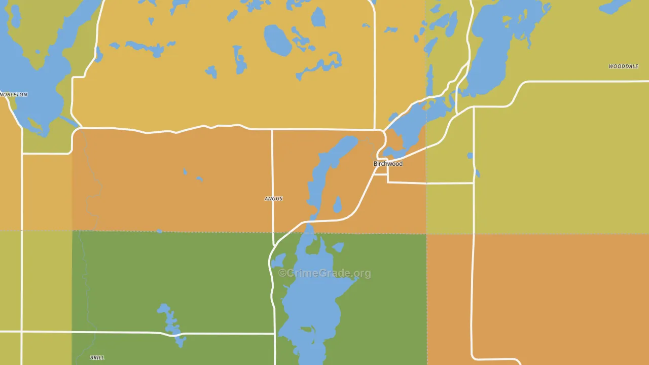 Birchwood, WI Map of Vandalism Rates