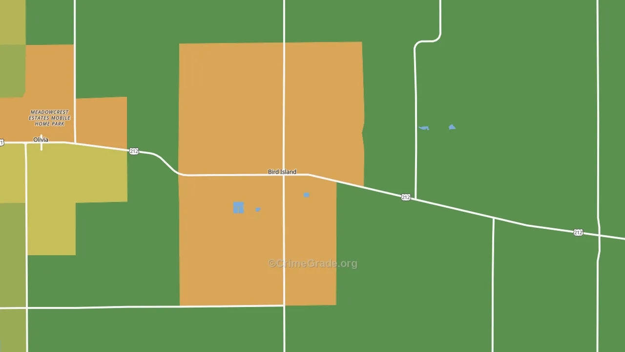 Bird Island, MN Map of Vandalism Rates