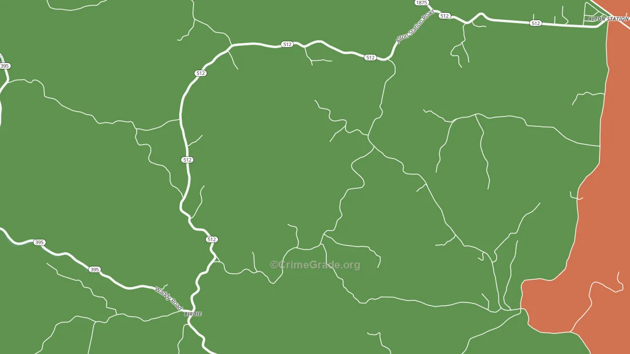 Birdie, KY Map of Vandalism Rates