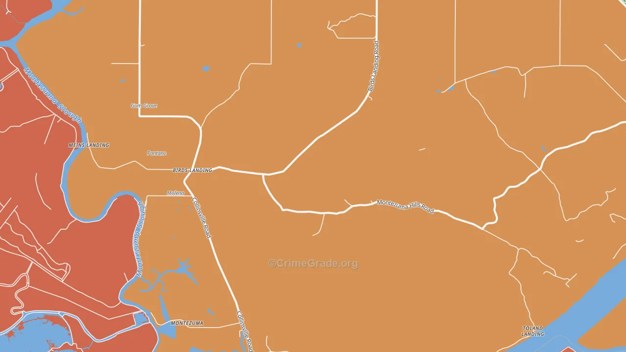 Birds Landing, CA Map of Vandalism Rates