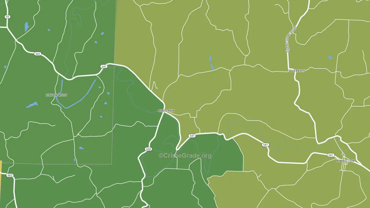 Birds Run, OH Map of Vandalism Rates
