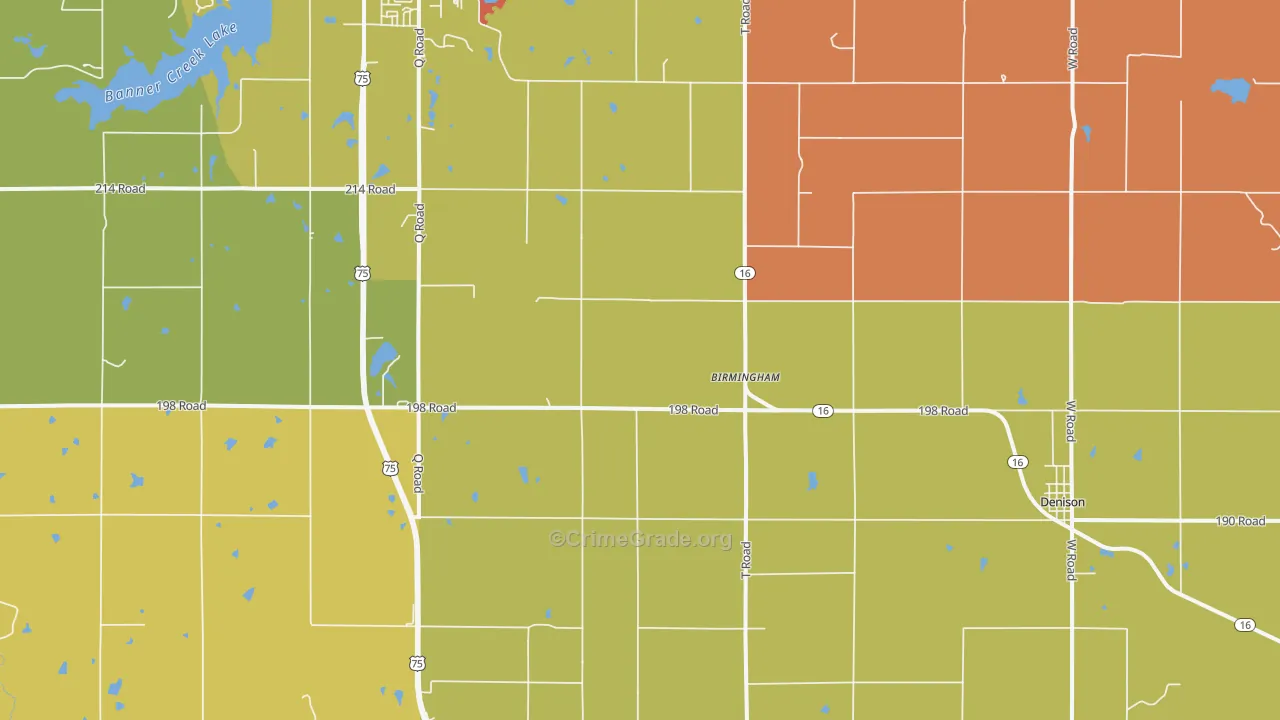 Birmingham, KS Map of Vandalism Rates