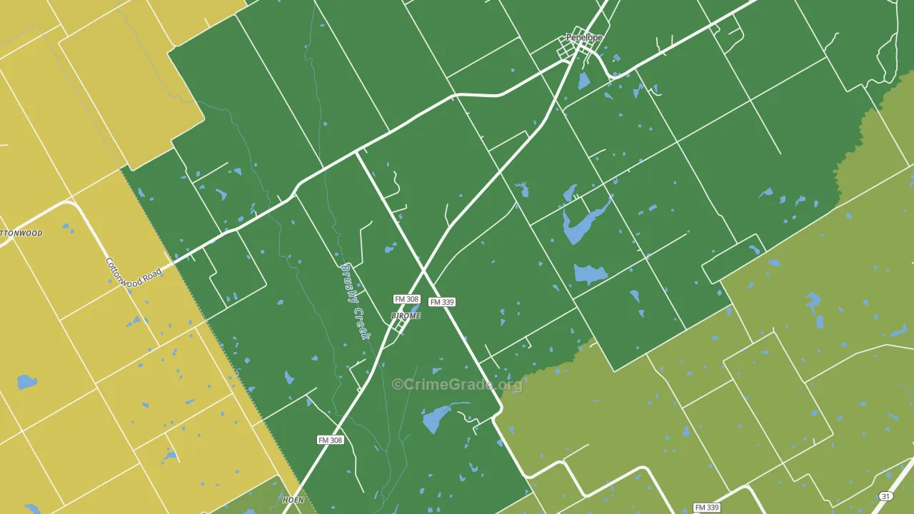 Birome, TX Map of Vandalism Rates