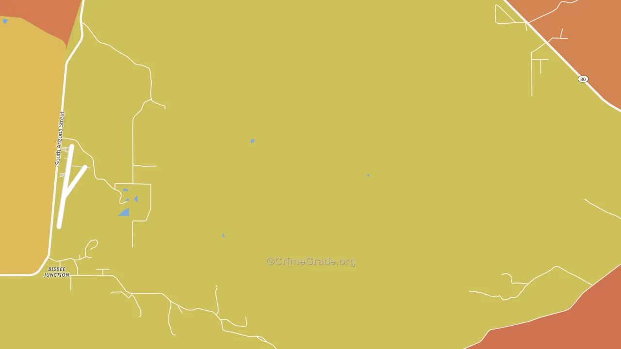 Bisbee Junction, AZ Map of Vandalism Rates