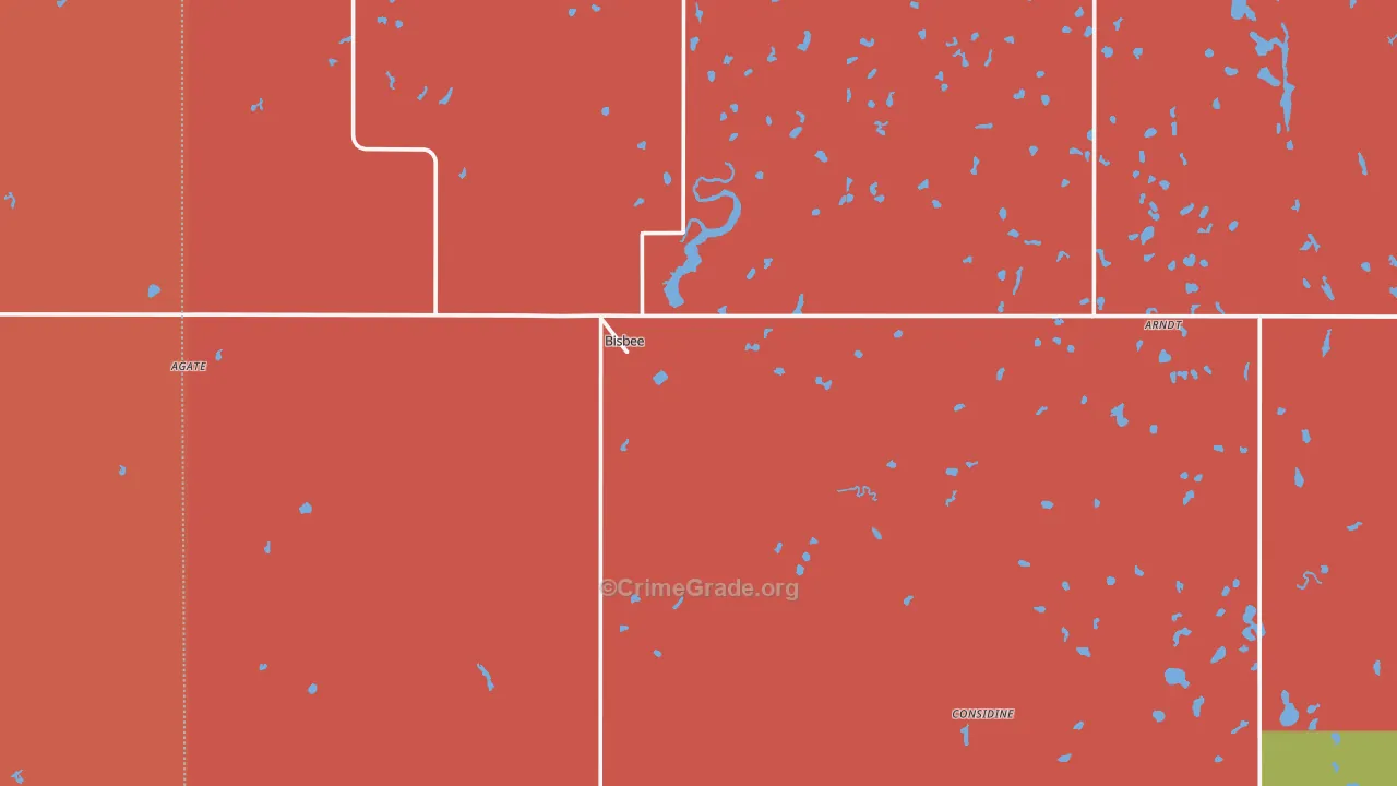 Bisbee, ND Map of Vandalism Rates