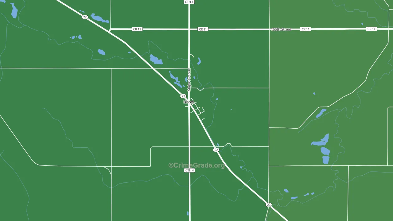 Biscay, MN Map of Vandalism Rates