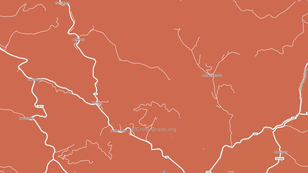 Bishop, WV Map of Vandalism Rates