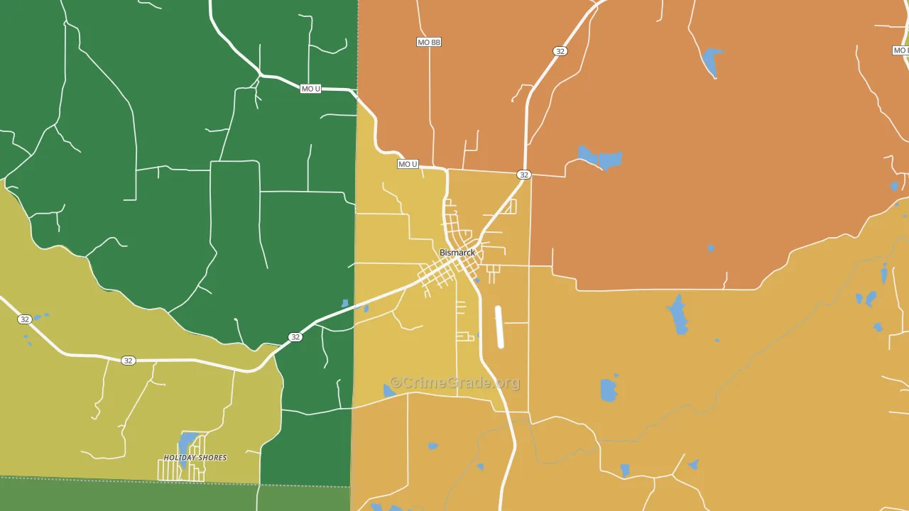 Bismarck, MO Map of Vandalism Rates