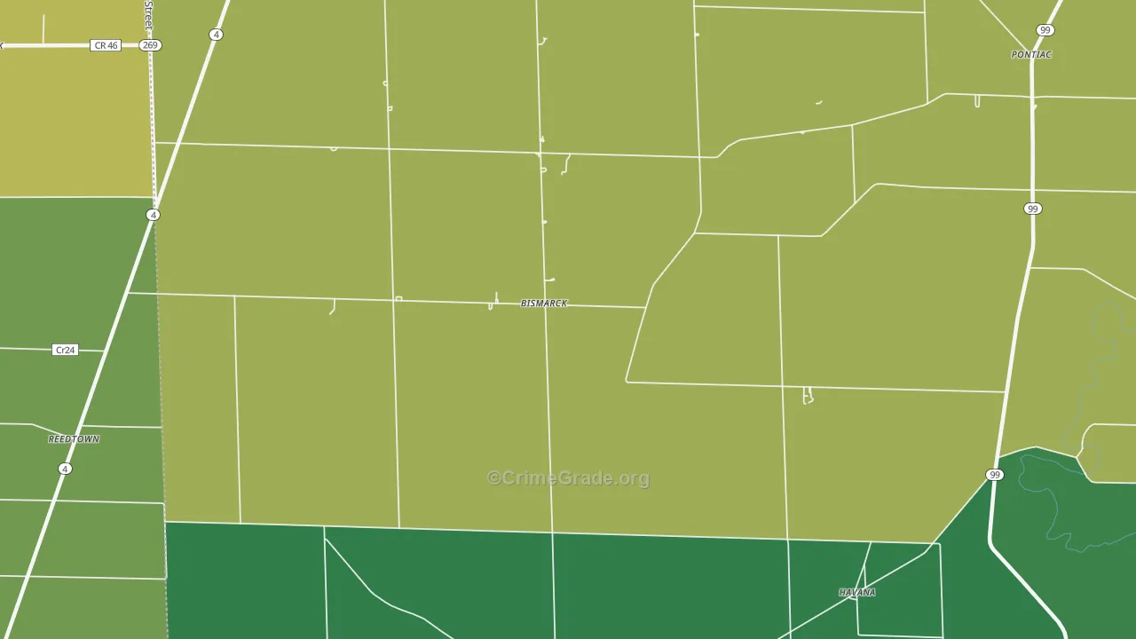 Bismarck, OH Map of Vandalism Rates