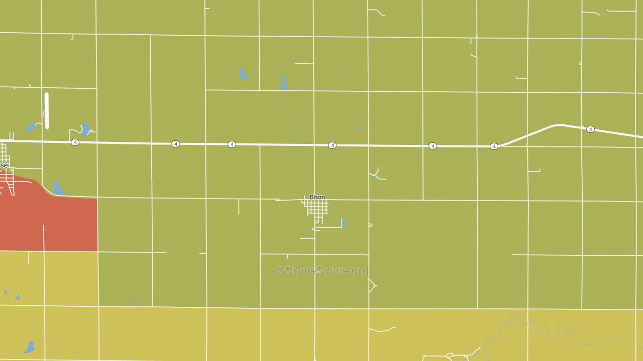 Bison, KS Map of Vandalism Rates