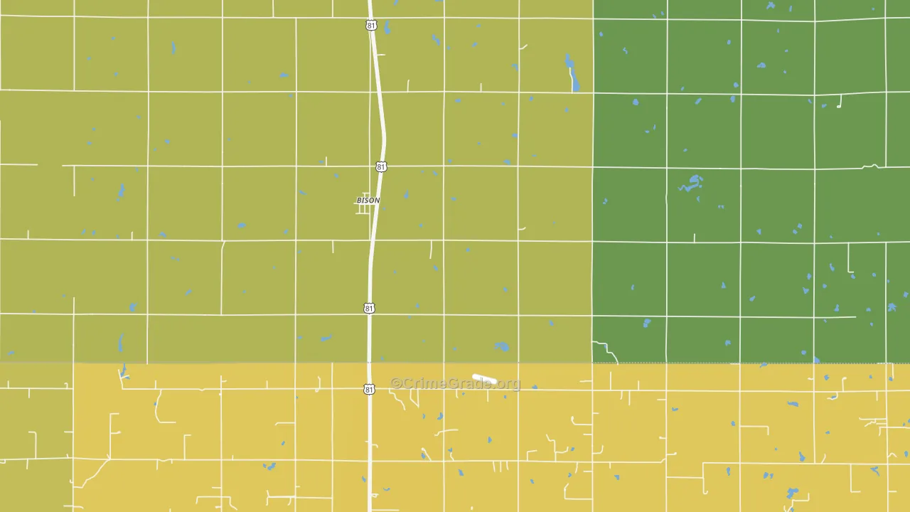 Bison, OK Map of Vandalism Rates