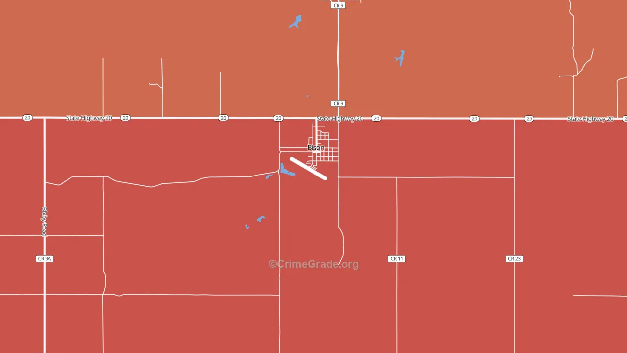Bison, SD Map of Vandalism Rates