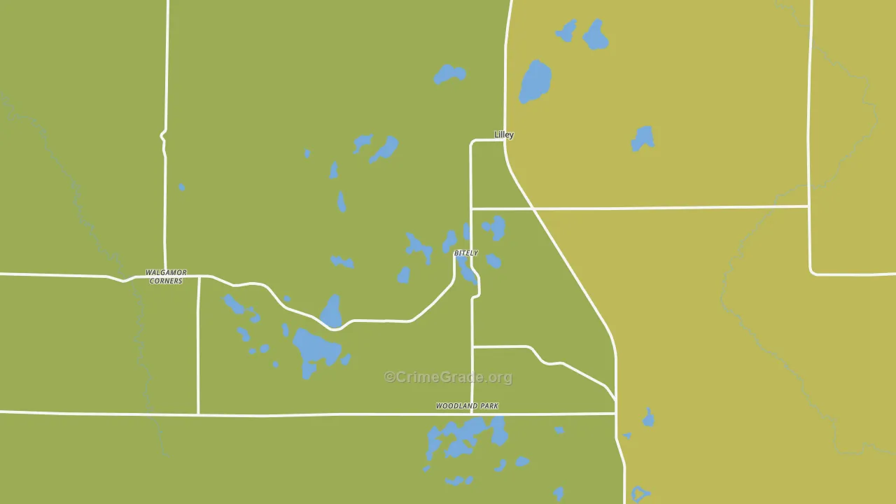 Bitely, MI Map of Vandalism Rates