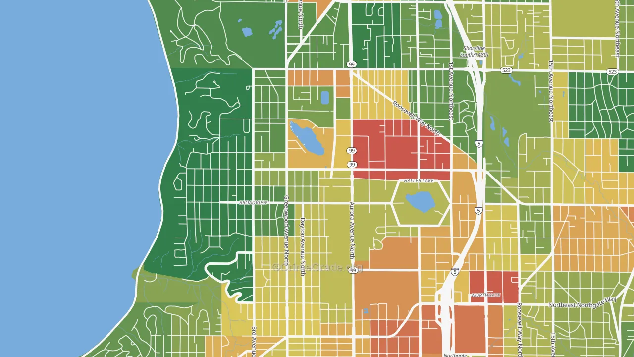Bitter Lake, Seattle, WA Map of Vandalism Rates